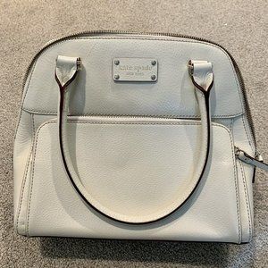 White Leather Kate Spade Satchel Purse Handbag Medium (excellent condition)